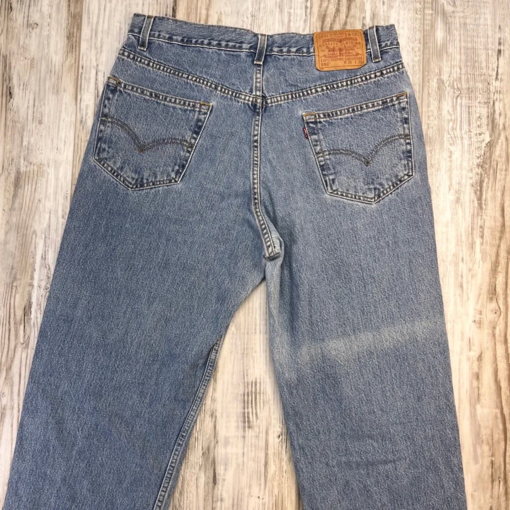 Levis 550 Relaxed Fit Mens Jeans 36x30 Medium Wash Blue Denim Vintage 2000